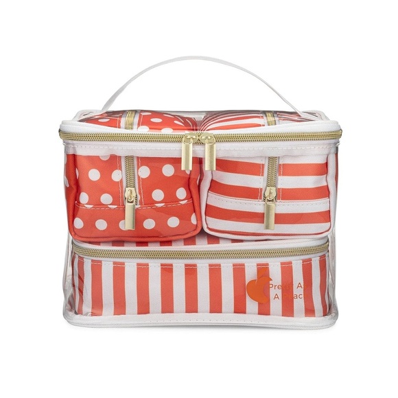 2/$30 Pretty As A Peach 4-in-1 Train Case Travel Toiletry Cosmetic Case Pouches - Picture 7 of 8